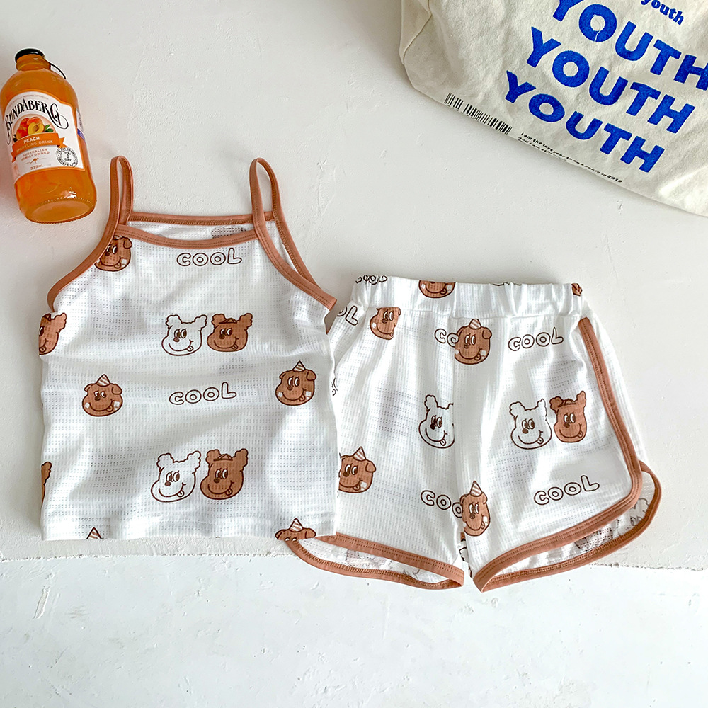 Picture of Summer New Children's Pajamas Children's Home Clothes Girls Summer suit Shorts Vest Summer Wear