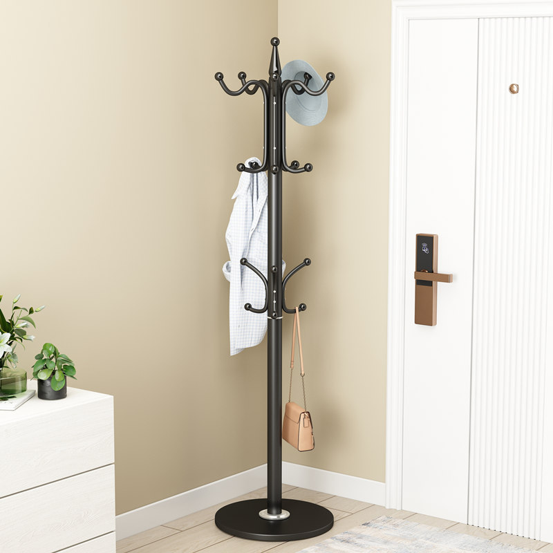 Wrought iron coat rack floor floor bedroom hanger home living room vertical simple clothes and clothing storage rack