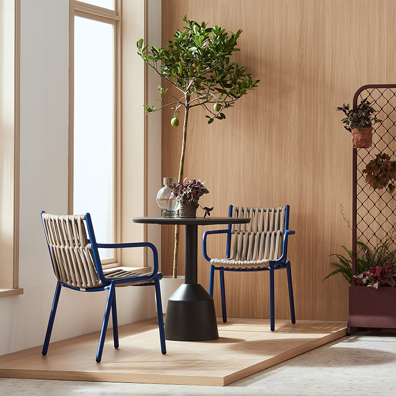 Outdoor Balcony Leisure Rattan Chair Courtyard Terrace Table and Chair Designer Model Room B&B Hotel Waterproof Sun Protection Rattan Chair