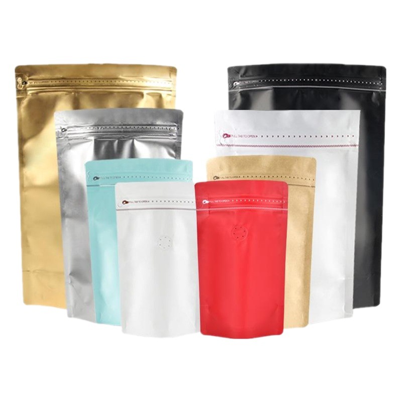 Liyuan coffee self-standing bag 500g nut food zipper bag tea universal packaging bag matte aluminized PE