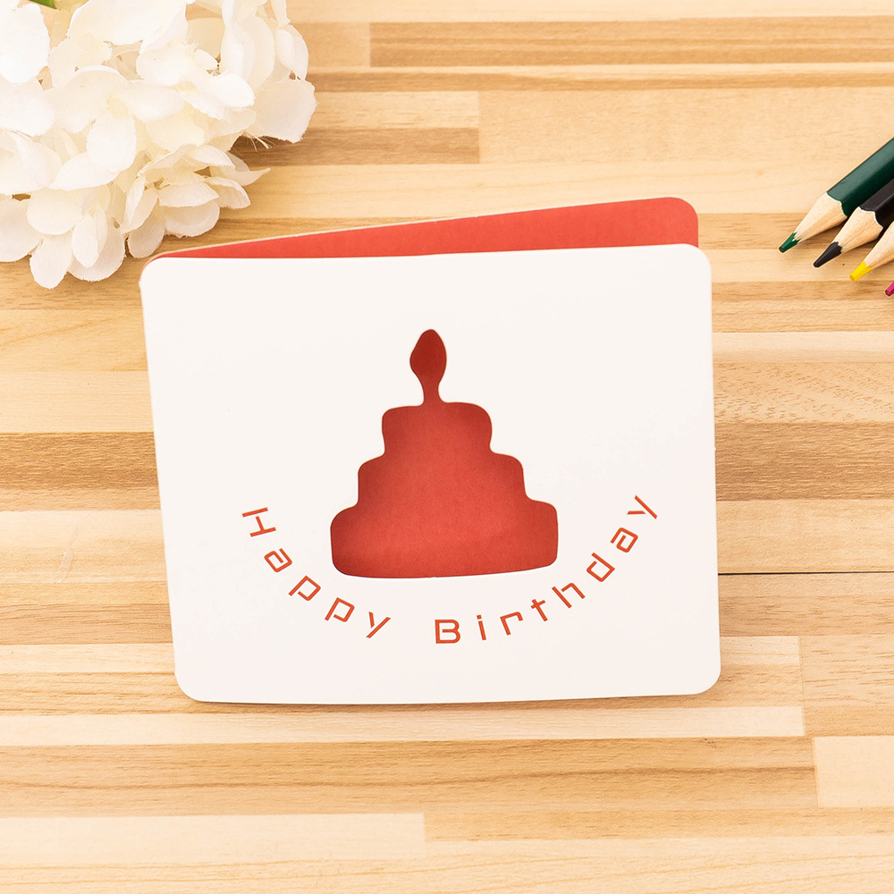 Picture of Cross-border hollow small fresh business simple greeting card birthday gift flower shop after-sales card activity message creative card
