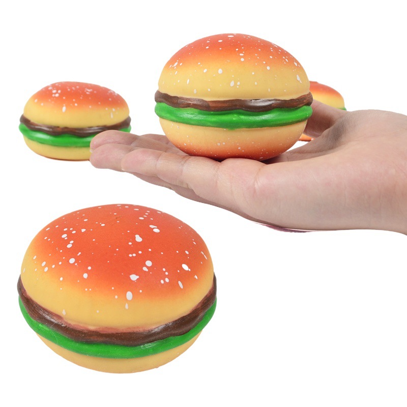 Net red creative decompression hamburger vent ball simulation food play trick toy flour kneading music decompression artifact wholesale