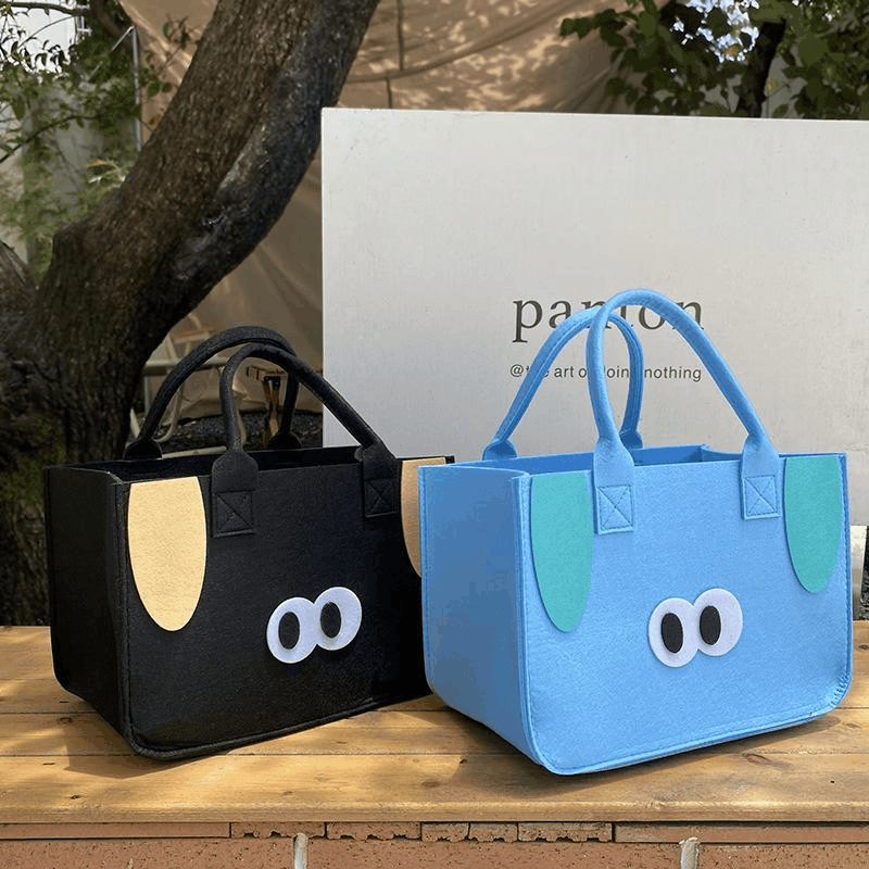 Spot big eye felt bag diy hand gift bag fashion commuter tote bag felt storage bag felt tote bag