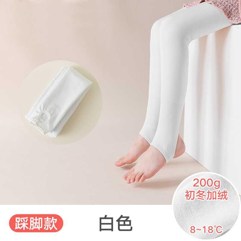 Picture of Wholesale children's autumn and winter fleece-lined thickened pantyhose generation hair girls dancing dragon claw hair white ballet dance socks