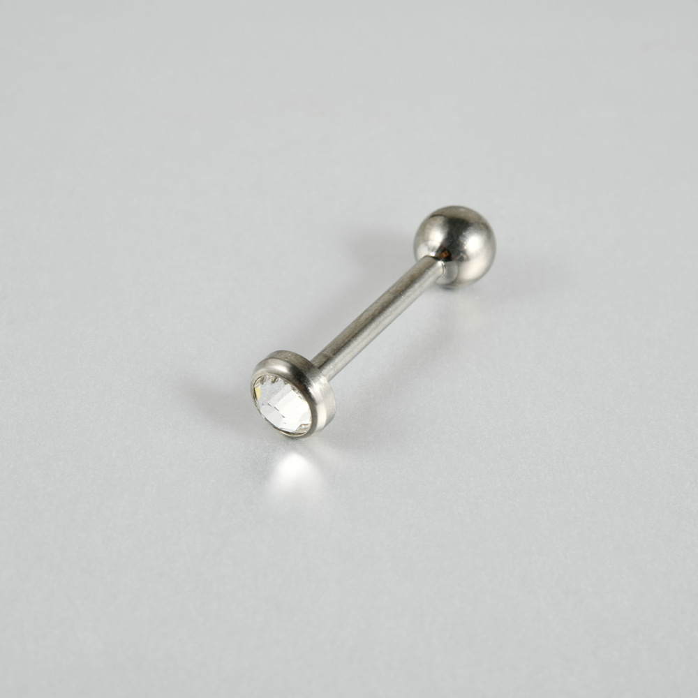 Picture of F-136 Titanium Inlaid Nebula Opal Flash Opal Tongue Nail Zircon Tongue Nail Internal Thread G23 Titanium Lip Nail Body Piercing