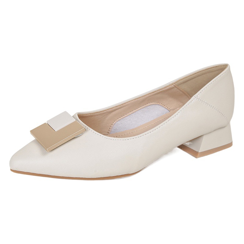 Pointed toe chunky heel low-cut single-layer shoes for women 2023 Spring and Autumn New Internet Celebrity All-match suede low heel pumps black work shoes