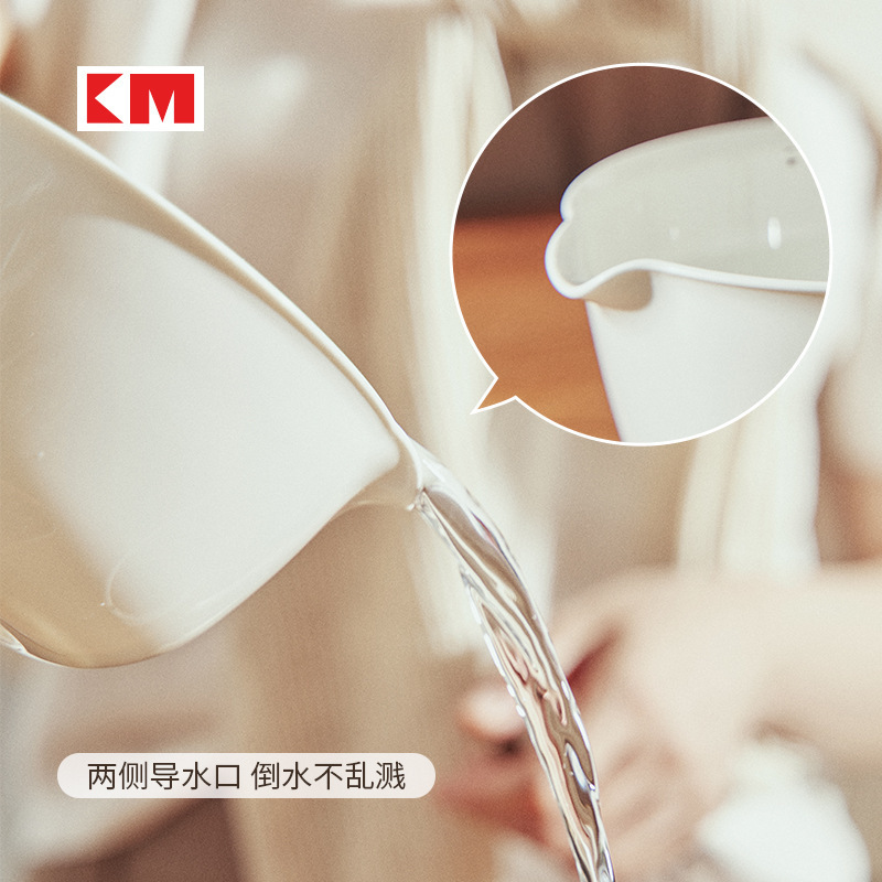 Picture of Japanese-style Double-layer Plastic Vegetable Washing Basin Creative Fruit Basket Fruit Plate Kitchen Vegetable Washing Rice Washing Basket Drain Basket Drip Basin