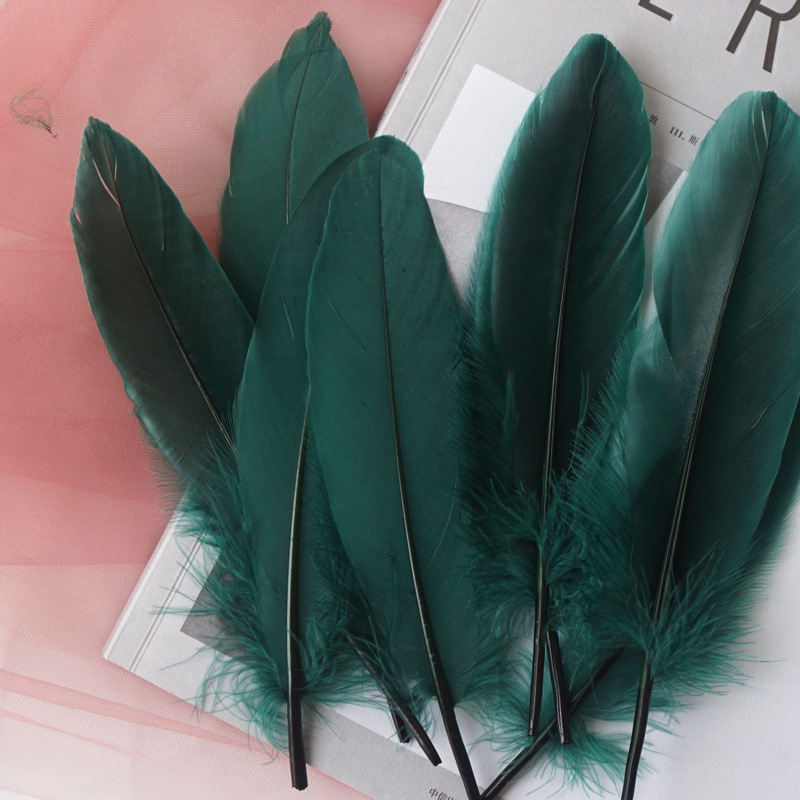 Picture of Feather color goose feather hard big floating dream catcher sunflower kindergarten handmade art class material wings decoration