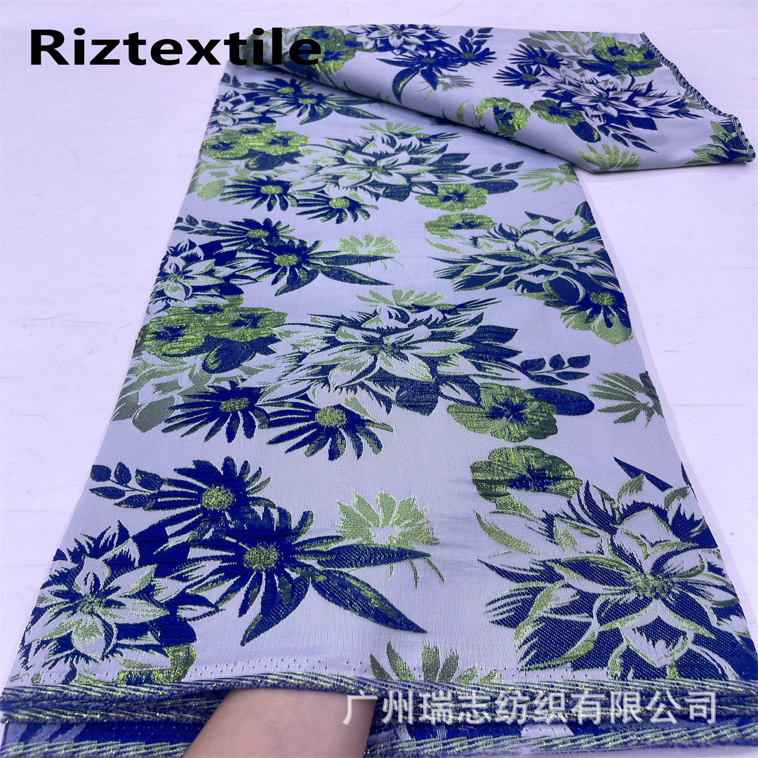 Brocade Fabric Ethnic Style Relief Plant Flower Pattern Cheongsam Jacquard Fabric Dress Fashion Embroidered Fabric