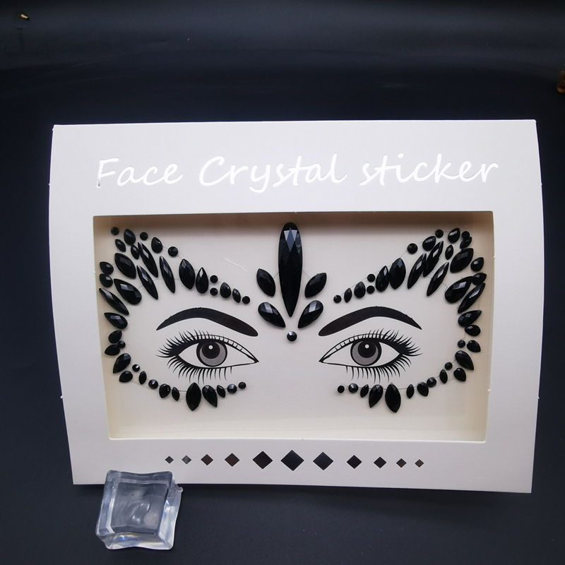 Picture of Internet Celebrity DIY Face Stickers, Eyebrow Stickers, Acrylic Accessories, Colorfulful Forehead Decoration, Masquerade Face Rhinestone Stickers