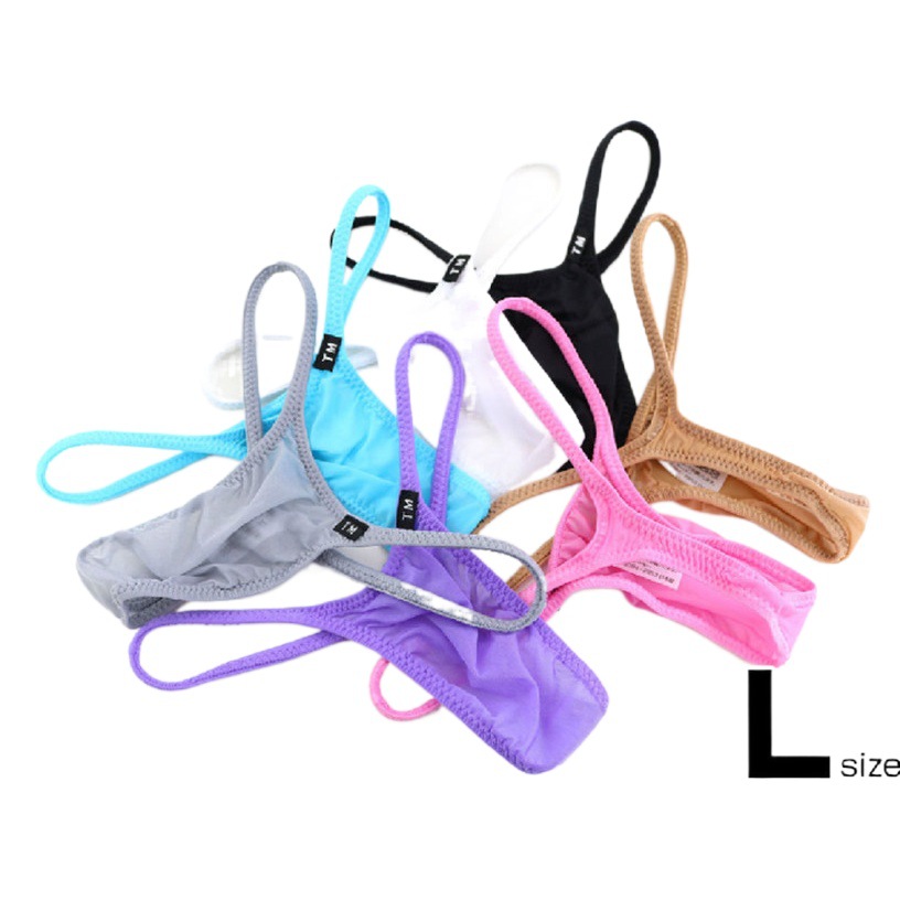 New men's thong low waist thin nylon breathable fashion Men's sexy thong T pants stretch comfortable
