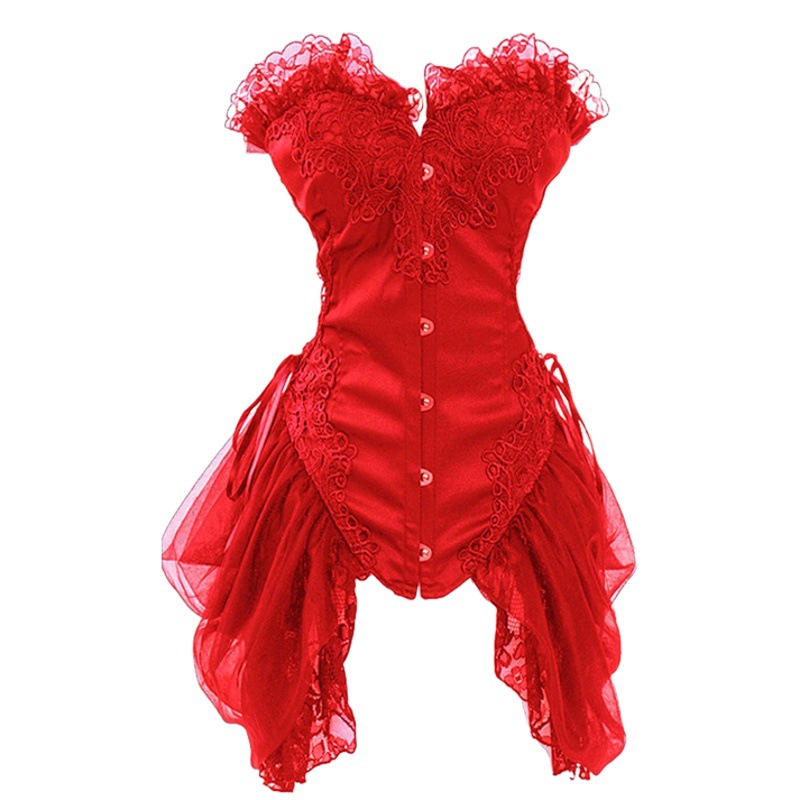 Black and White Red Tricolor Dress Base Shaper Fines Back Knot Court Curtain Dress M1911