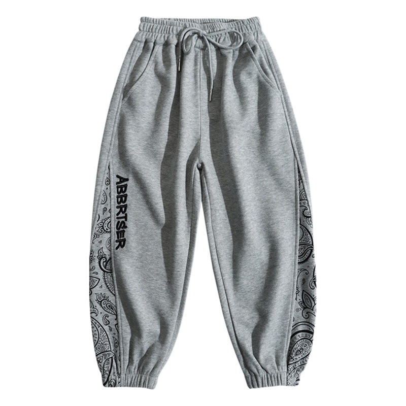 Boys' one-piece fleece-lined pants winter 2024 new children's thickened casual pants big children's autumn and winter sports sweatpants