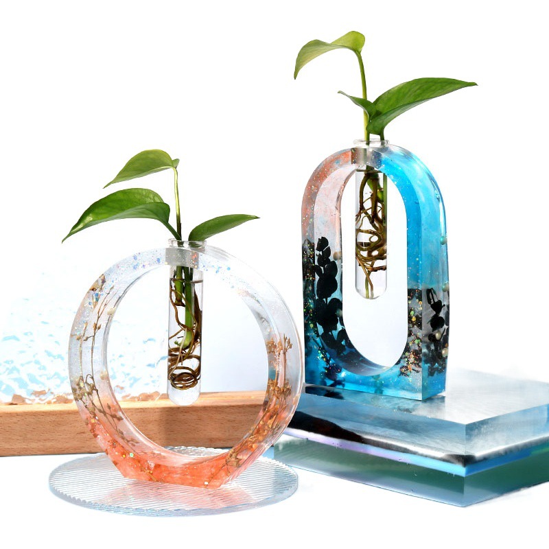 Deyi Yangyang DIY Hydroponic Vase Test Tube Silicone Mold Epoxy Resin Crystal Glue Mold Cross-Border Supply