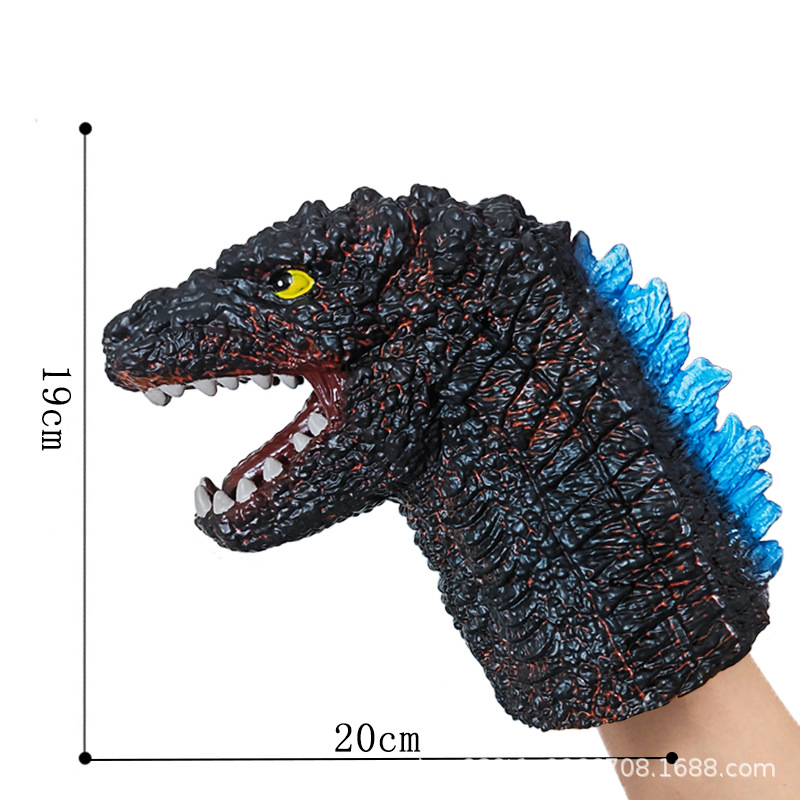 Picture of Dinosaur Hand Doll Gloves Soft Glue Tyrannosaurus Rex Triceratops Shark Simulation Animal Model Stall Shark Arm Toy Cross Border