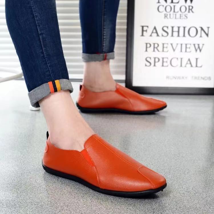 Picture of New Men's Shoes Men's Casual Leather Shoes Spring and Summer Soft Bottom Bean Shoes British Fashion Dad Shoes Driving Lazy Shoes