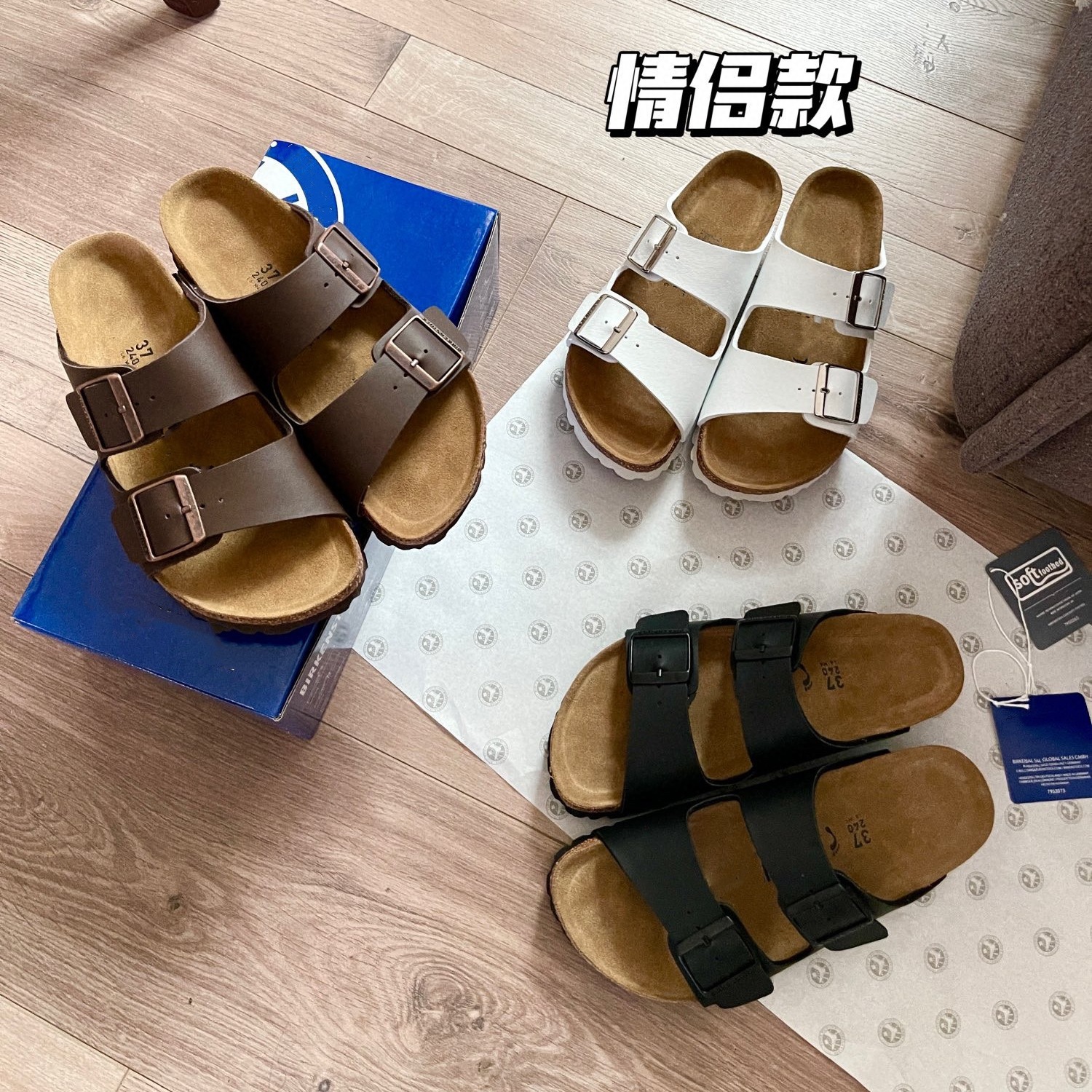 Vintage Burken Shoes Sandals with Beach Genuine Leather 2024 Summer New Thick Sole Burken Slippers for Men and Women