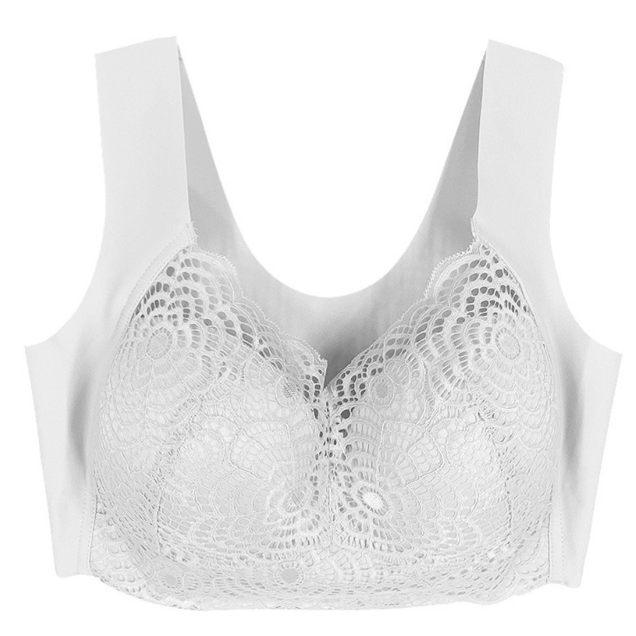 TEMU Cross-border plus size Underwear No Steel Ring Gathering Thin Sexy Lace Sports Sleeping Vest Bra Bra
