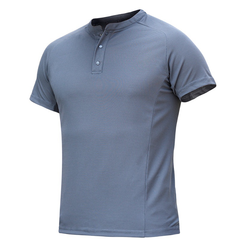 Anchor Summer Quick-drying Clothes Outdoor T-shirt Men's Henry Collar Mountaineering Quick-drying Sports Short-sleeved Waffled Physical Fitness Clothing