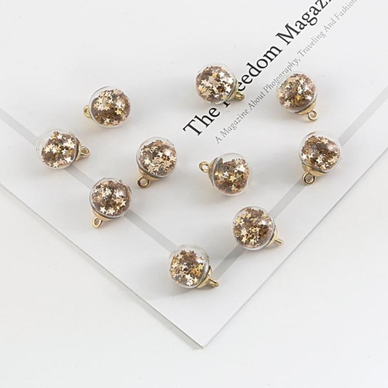 Picture of Cross-border Hot Sale Color Transparent Star Sequins Crystal Glass Ball Pendant DIY Handmade Ear Jewelry Accessories