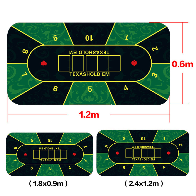 Picture of Texas Hold'Em Poker Table Mat Tablecloth Chip Poker Card Rubber Mat Round Square Tablecloth Mat Blackjack