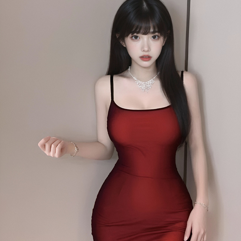 New Style Lingerie Tight Waist Figure Mesh Slip Skirt Women's Stretch Hip Skirt European and American All-match Dress