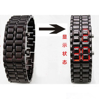 Picture of Foreign Trade Cross-Border Popular Led Lava Watch Binary Led Student Couple Watch Led Digital Watch Chain Hand