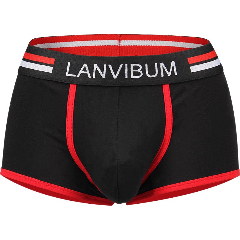 In stock LANVIBUM men's underwear men's Cotton contrast color boxer shorts men's boxer shorts head