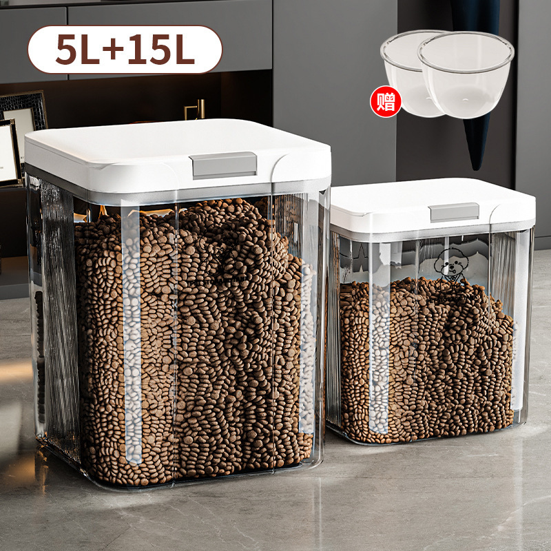 Picture of Pet Food Grain Storage Bucket Cat Food Dog Food Sealed Bucket Cat Food Drying Storage Bucket Moisture-proof Dust-proof Storage Bucket