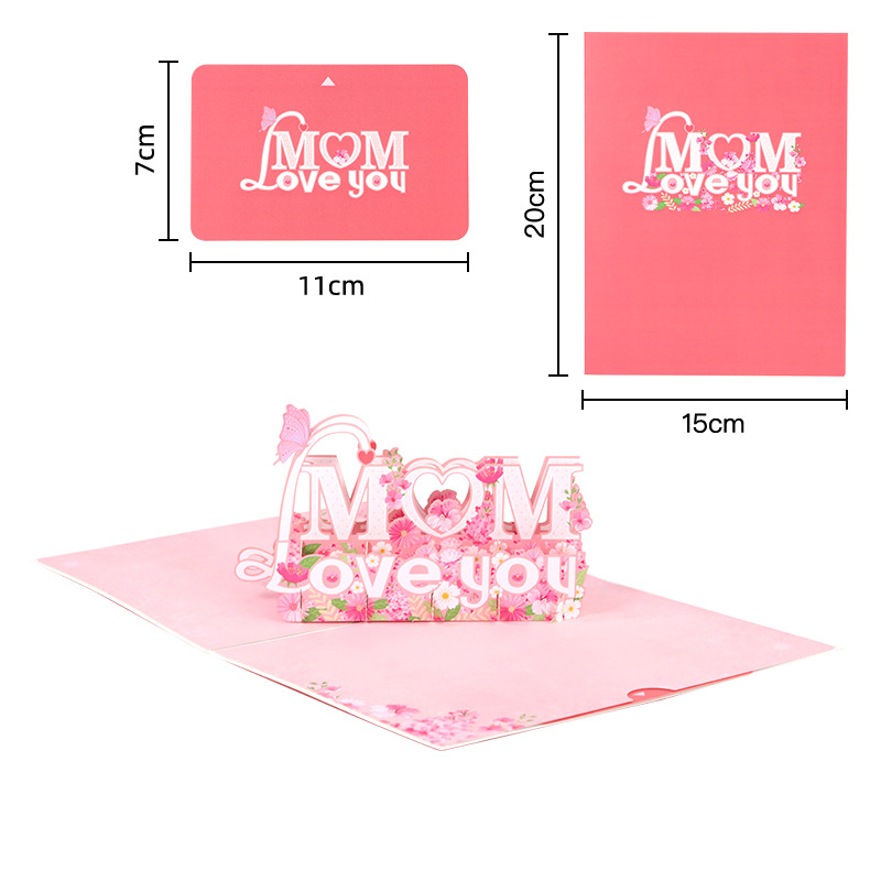 Picture of New Mother's Day Gift 3D Greeting Card Paper Carved Thank You Card Mother's Blessing Card Creative Cross-border Wholesale