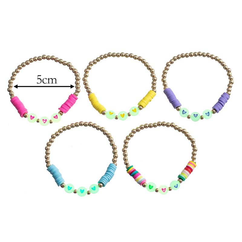 Picture of Luminous Love Round Bead Bracelet suit Soft Pottery Bracelet in stock BFF Butterfly Flower Bracelet Cross-border Exclusive for Yiwu