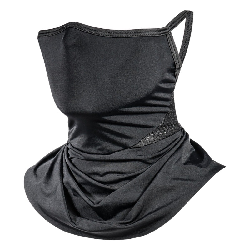 Summer Sun Protection Ice Silk Mask for Men, Outdoor Cycling Neck Protection Integrated Ear-Hanging Mask, Neck Gaiter Face Mask for Women, Uv Protection