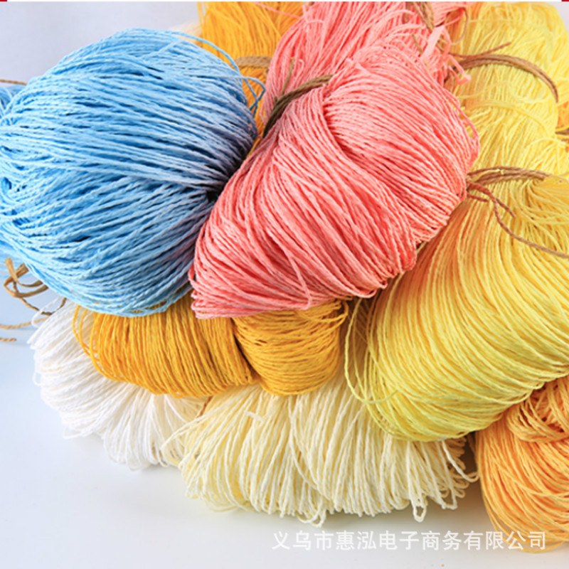 250g color raffia straw paper rope braided line double strand paper straw rope straw hat decorative line