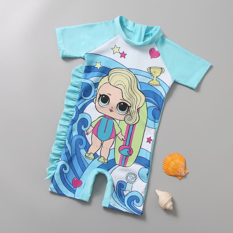 Children's swimsuit female cute INS Unicorn Girl baby one-piece sun protection children's swimsuit little Princess swimsuit