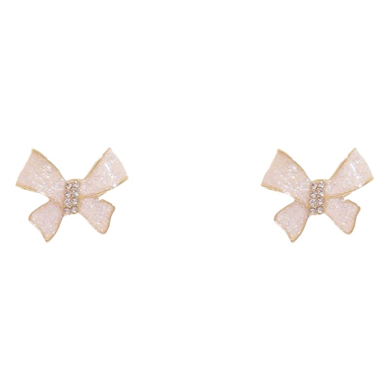 S925 Silver Needle Korean High-grade Pearlescent 2022 New Fashionable Bow Niche Design Cold Style Earrings Earrings