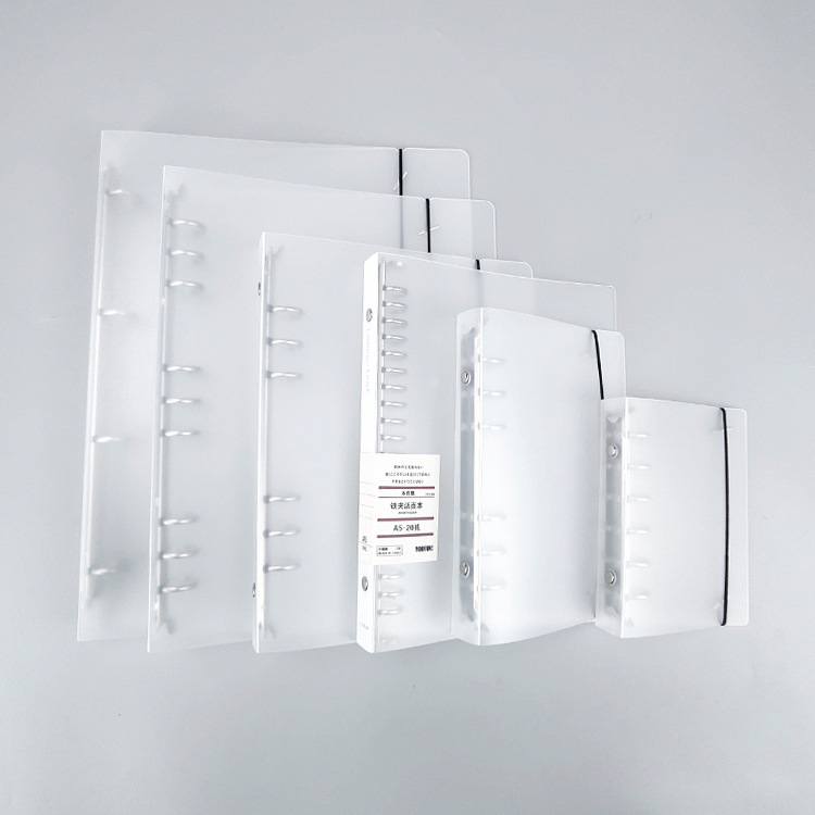 Picture of Cross-Border Transparent Frosted Pp Notebook A4/A6/A7/B5 with Strap, 6/9-Hole Binder Cover, Loose-Leaf Storage