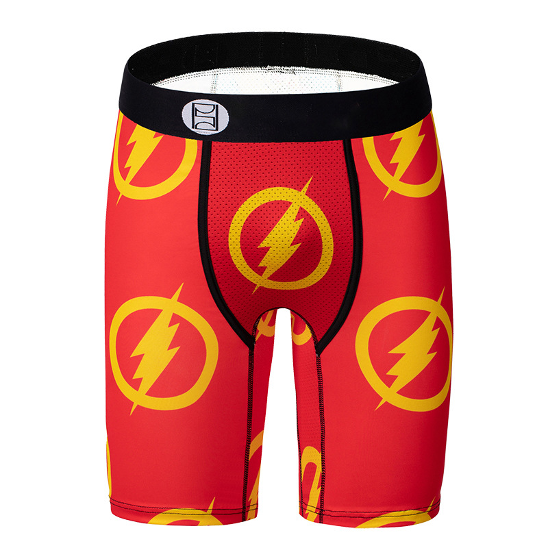 Picture of Men's Underwear Cartoon Print Men's Quick-Drying Boxer Briefs Sports Underwear Fitness Extended Underwear Men's Wholesale