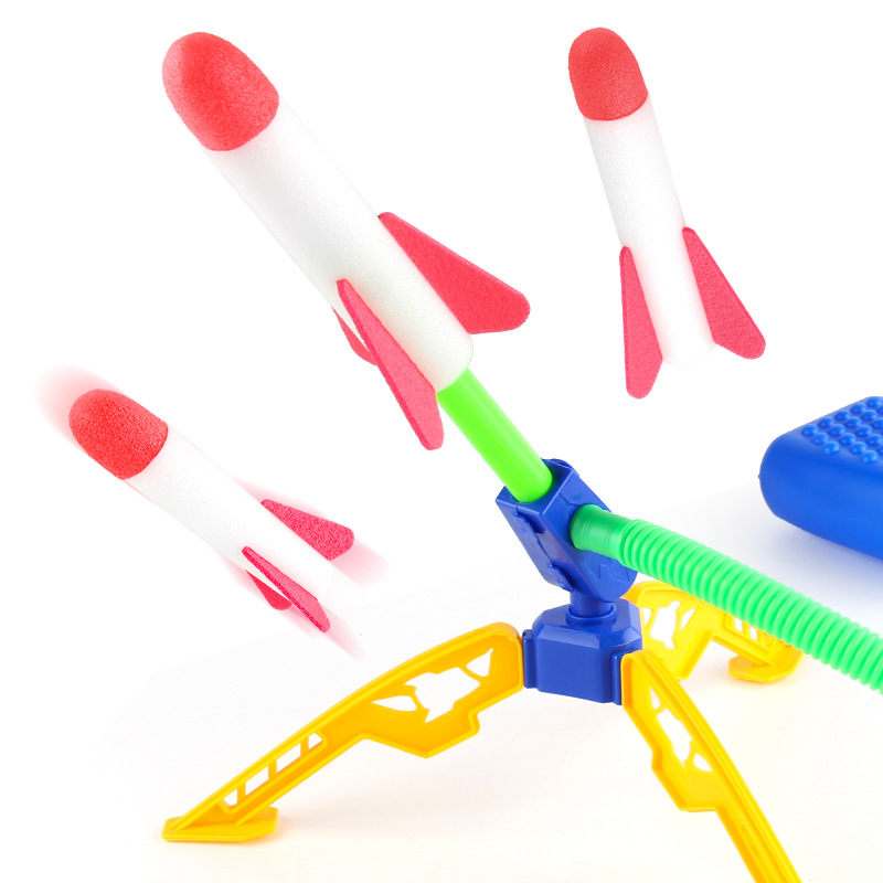 Picture of Children's Foot Step Indoor and Outdoor Ejection Toy Flying Rocket Single and Double Launcher Flash Rush Launcher