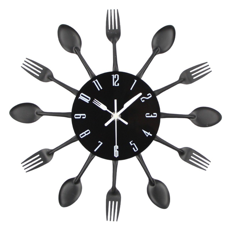 Metal Creative Wall Clock Living Room Home Simple Art Restaurant Kitchen Personalized Clock Quartz Clock Hanging Watch