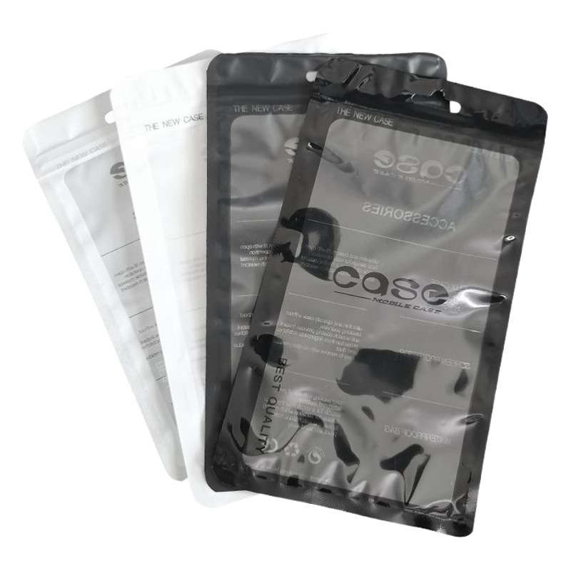 White and Black Case Phone Case Packaging Bag, Translucent Phone Chain, Phone Accessories, Electronic Products Self-Sealing Bag