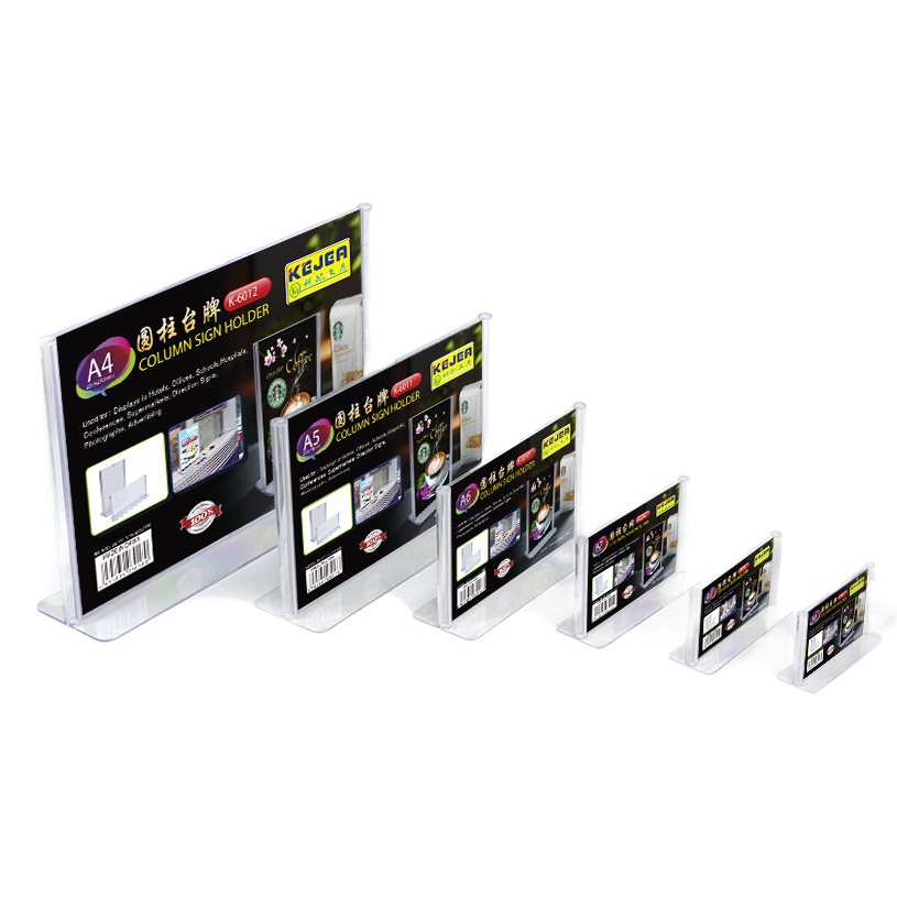 Keji Display Stand Double-Sided Table Card Display Sign Round Base Desktop Standing Sign A6 Table Sign Promotion Billboard