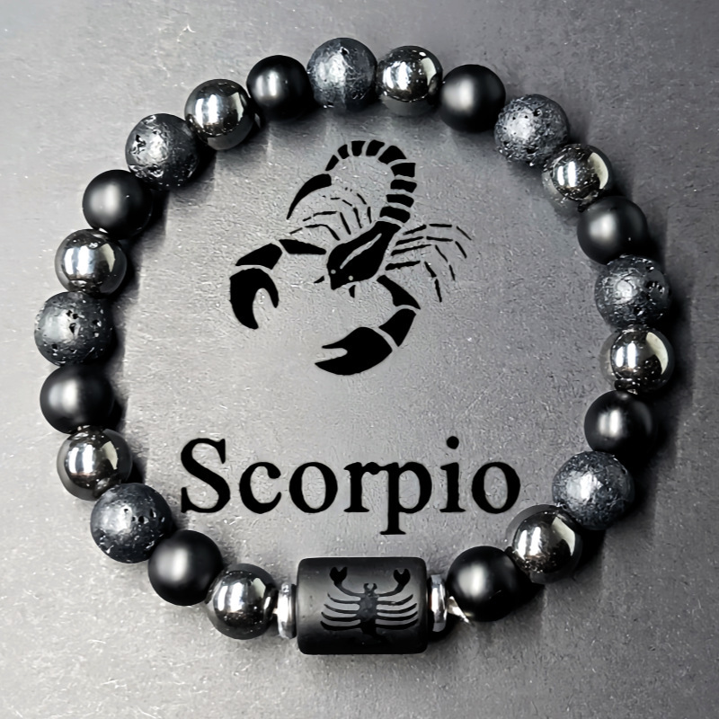 Amazon Cross-Border Popular Bracelet Twelve Zodiac Signs Bracelet Frosted Stone Beads Eight Planets Bracelet Xiyin