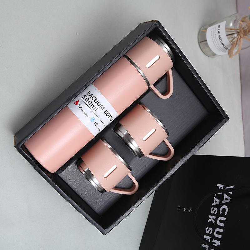 Picture of 304 Stainless Steel Thermos Cup Tea Cup One Cup Three Lid Business Gift Box suit Outdoor Water Cup Activity Gift Wholesale