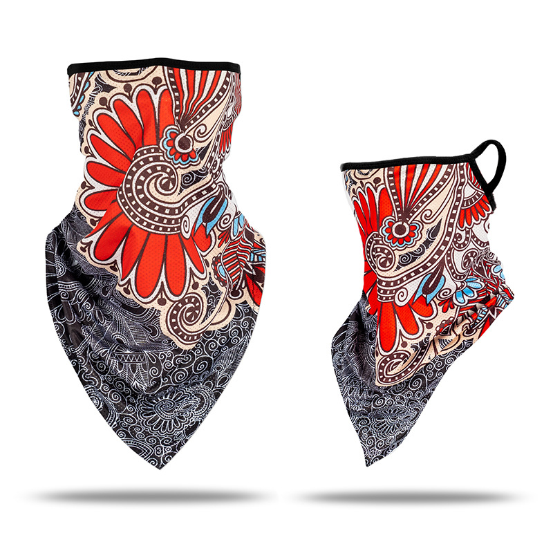 Picture of Ice Silk Ear Hanging Mask Triangle Towel Neck Set Mesh Sunscreen Outdoor Riding Fishing Windproof Scarf Men's and Women's Face Towel Summer