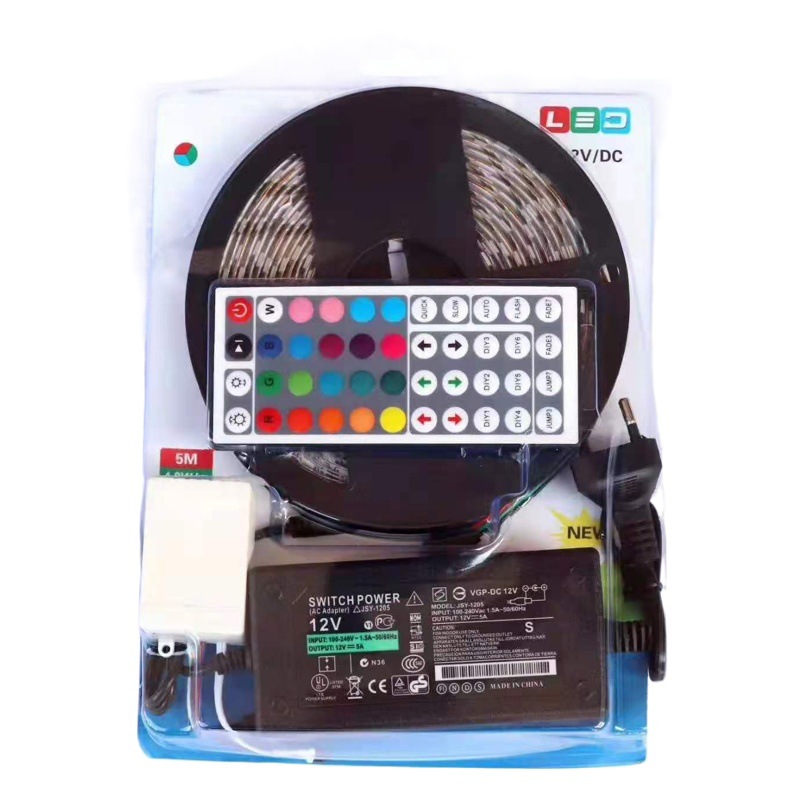 Factory Direct Sales 60-Line Lanterns Colorful Color-Changing Led Light Strips Light Strips Blister Packaging Colorful Rgb Light Strips Set