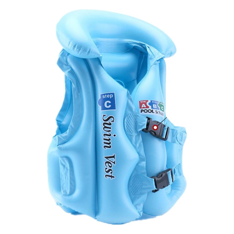 Picture of abc inflatable swimsuit children's pvc inflatable safety vest thickened large buoyancy children's swimming leak-proof swimsuit
