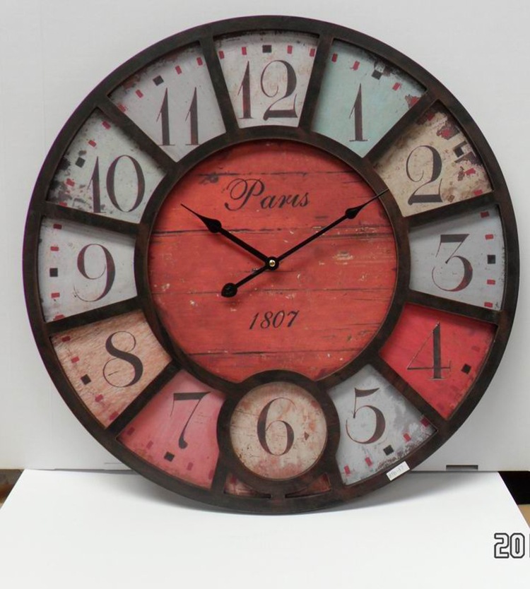 Picture of Factory wholesale wrought iron clock Amazon wall clock product retro wall clock decorative wall clock round clock