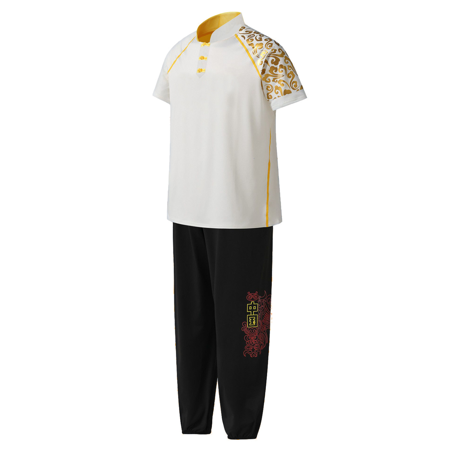 Picture of New Autumn and Winter Long Short-sleeved Crewneck High-elastic Sweat-wicking Chinese Red Martial Arts Suit Training and Competition Suit Logo Printing and Embroidery