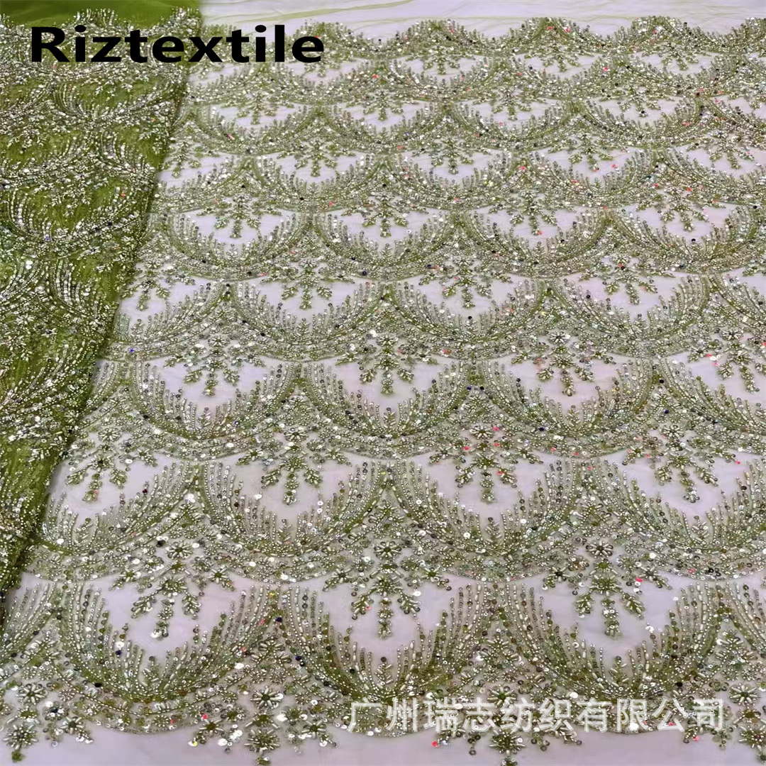3D Bead Tube Sequins Embroidered African Lace Wedding Dress Fashion Lace Fabric French Lace Fabric