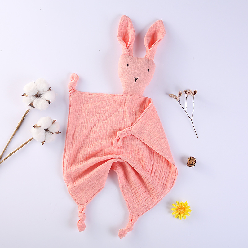 Picture of Pure Cotton Double-layer Gauze Baby's Spit Towel Sleeping Bag Blanket Doll Baby's Ambience Towel Entrance Rabbit Blanket